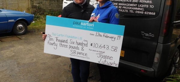Outstanding Fundraising contribution to Paul Sartori